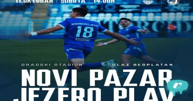 Fudbaleri Novog Pazara protiv Jezera na Gradskom stadionu