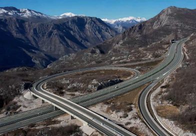 Pogled iz vazduha na prioritetnu dionicu autoputa Bar – Boljare