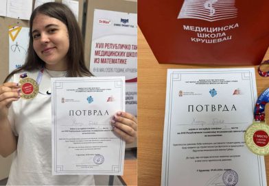Učenica Medicinske škole „Dva heroja“ iz Novog Pazara briljirala na Republičkom takmičenju medicinskih škola Srbije
