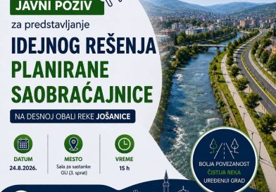 Javno predstavljanje idejnog rešenja saobraćajnice na desnoj obali Jošanice Javno predstavljanje idejnog rešenja saobraćajnice na desnoj obali Jošanice