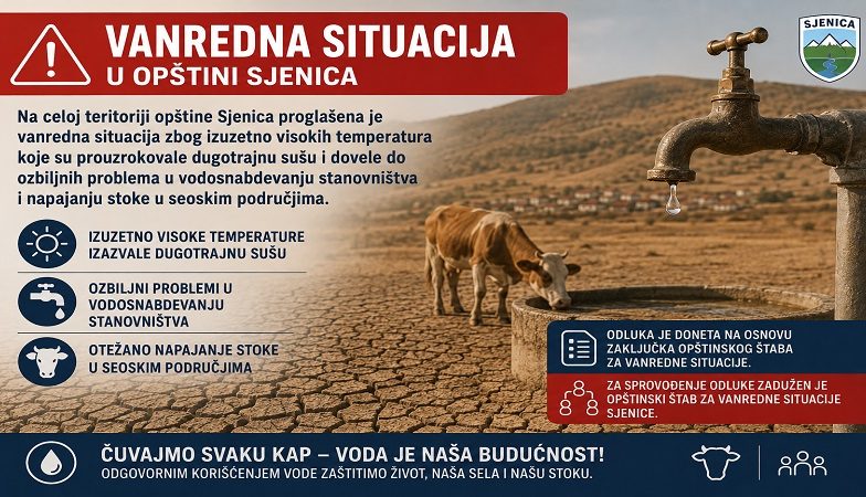 Vanredna situacija u Sjenici zbog suše Vanredna situacija u Sjenici zbog suše